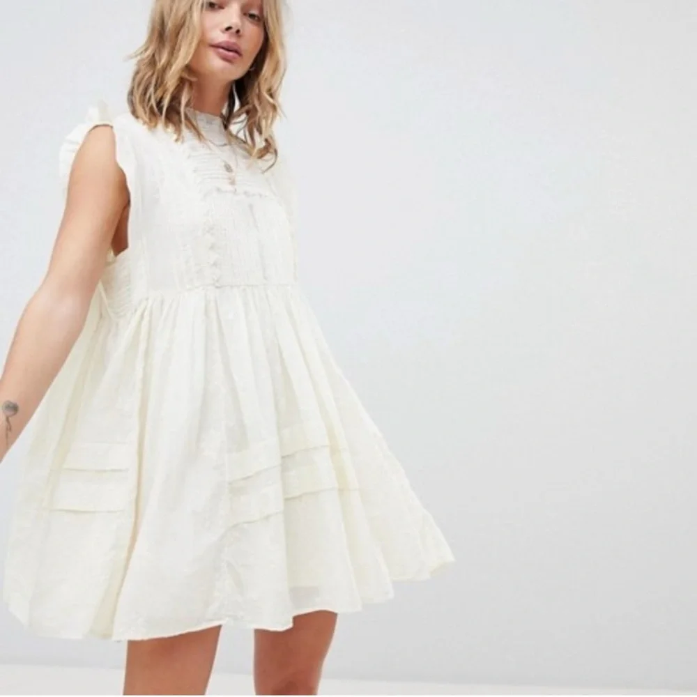 NWT Free People Embroidered Babydoll Dress Boho‎ Cottagecore Romantic Coquette